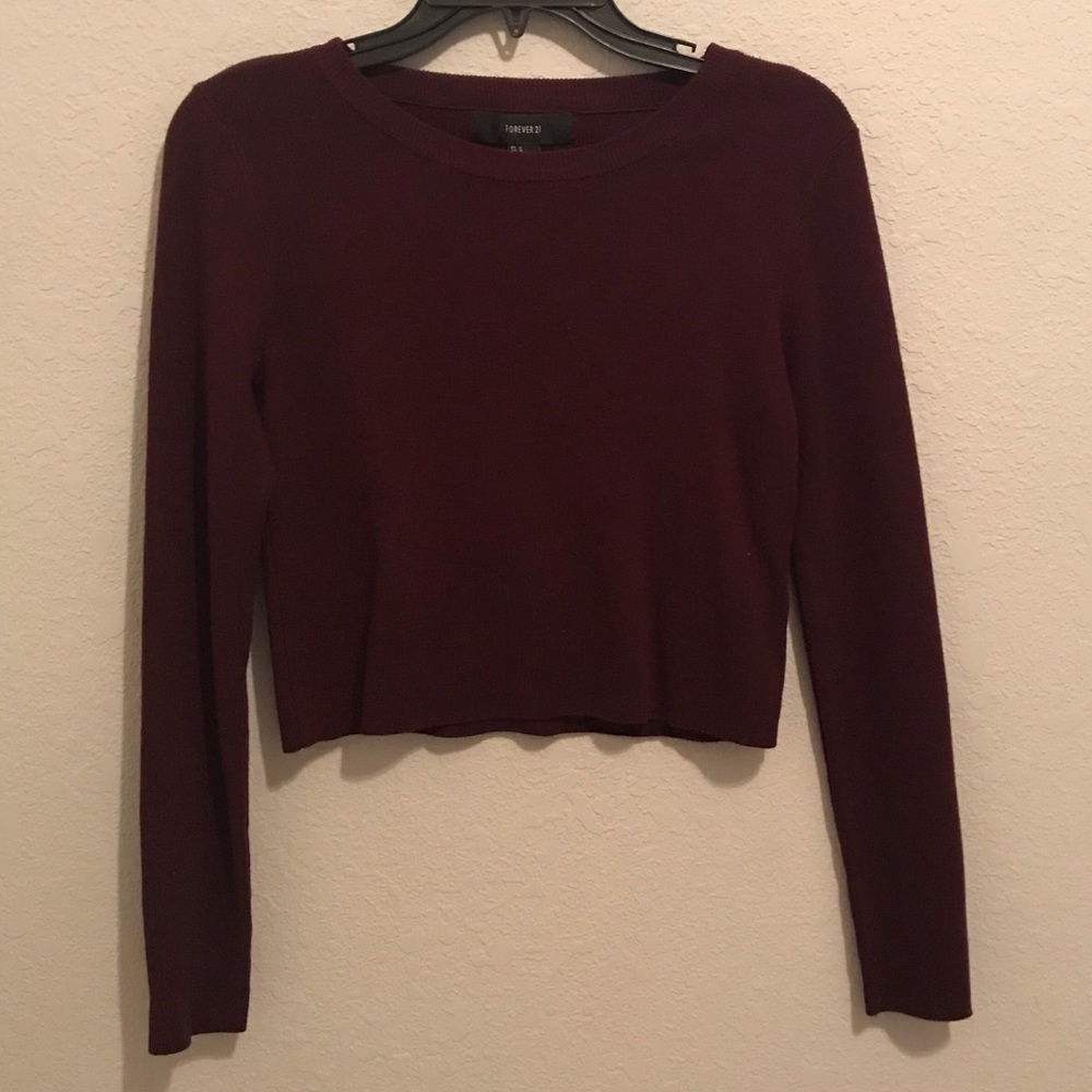 Forever 21 Burgundy Crop Top